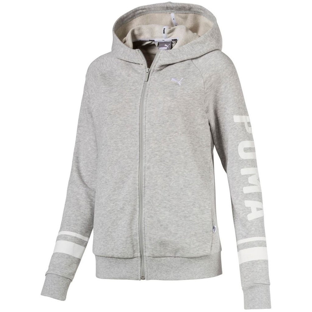 Puma women's gray zip up sweater puma logo